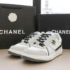 샤넬 패브릭 스웨이드 카프스킨 스니커즈 화이트앤그레이
