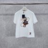 루이비통 자수 그래픽 코튼 티셔츠 반팔 티셔츠