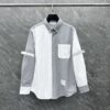 톰브라운 2025FW 암밴드 투톤 배색셔츠