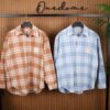 미우미우 로고 체크셔츠