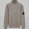 스톤아일랜드 와펜 패치 리브드 터틀넥 니트 풀오버