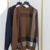 버버리 [BURBERRY] 빅 체크 캐시미어 라운드 니트