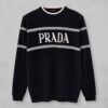 프라다 해치 자카드 로고 울 블렌드 니트 풀오버