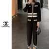 샤넬 배색포켓 팬츠투피스