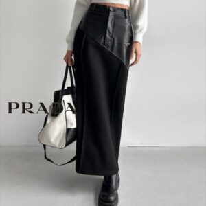 프라다 매드 롱 스커트 (벨트세트)