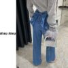 미우미우 리본 프릴 데님팬츠