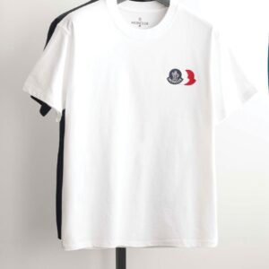 몽클레어 자수 트라이컬러 로고 코튼 티셔츠
