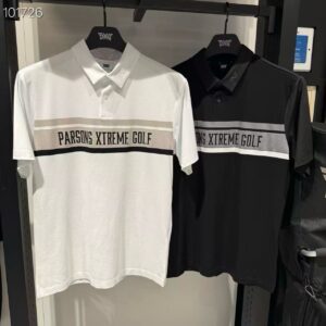 PXG 남성 니트 하이브리드 카라 숏 슬리브