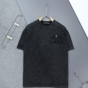크롬하츠 크로스 세메터리 자수 로고 라운드 반팔 티셔츠