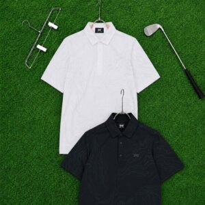 PXG 남성용 그래픽 이니셜로고 메쉬 카라티