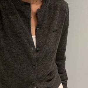미우미우 라운드 울 니트 가디건