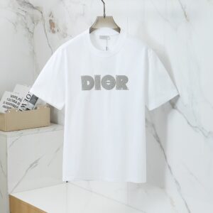 디올 자가드 3D로고 라운드 티셔츠