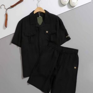 로로피아나 [ LORO ] 린넨 투포켓 반팔셔츠 & 쇼츠 SET